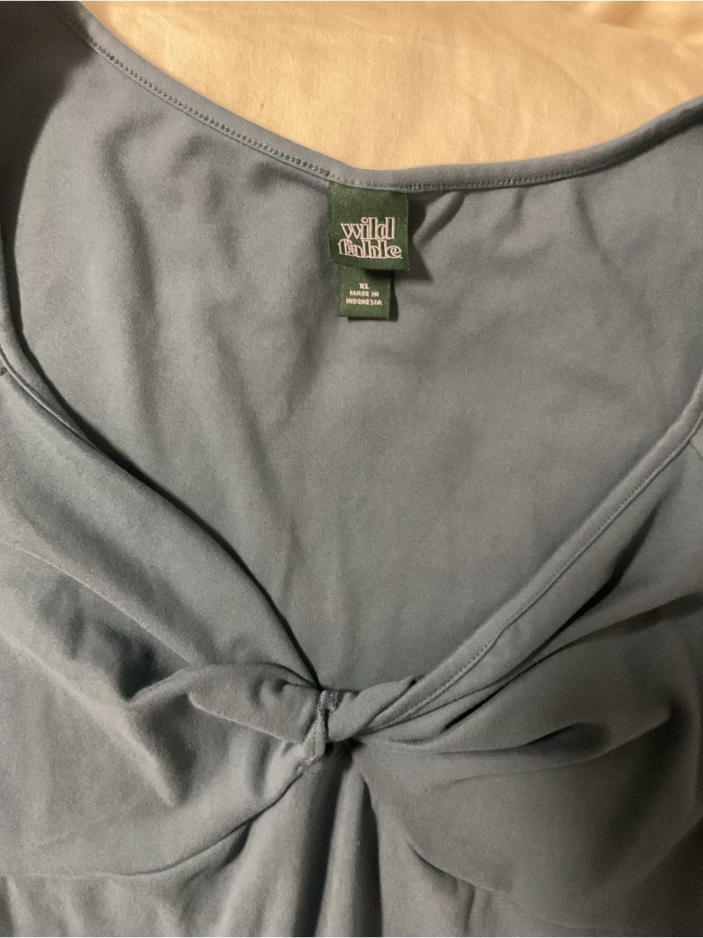 wild fable Dusty Blue Strapless Knot-Front Dress